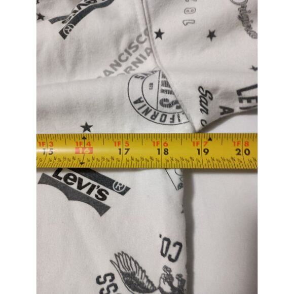 LEVI'S San Francisco CA: White Hoodie with Red Logo / Pouch Pocket-Unisex Kids M - Picture 4 of 6